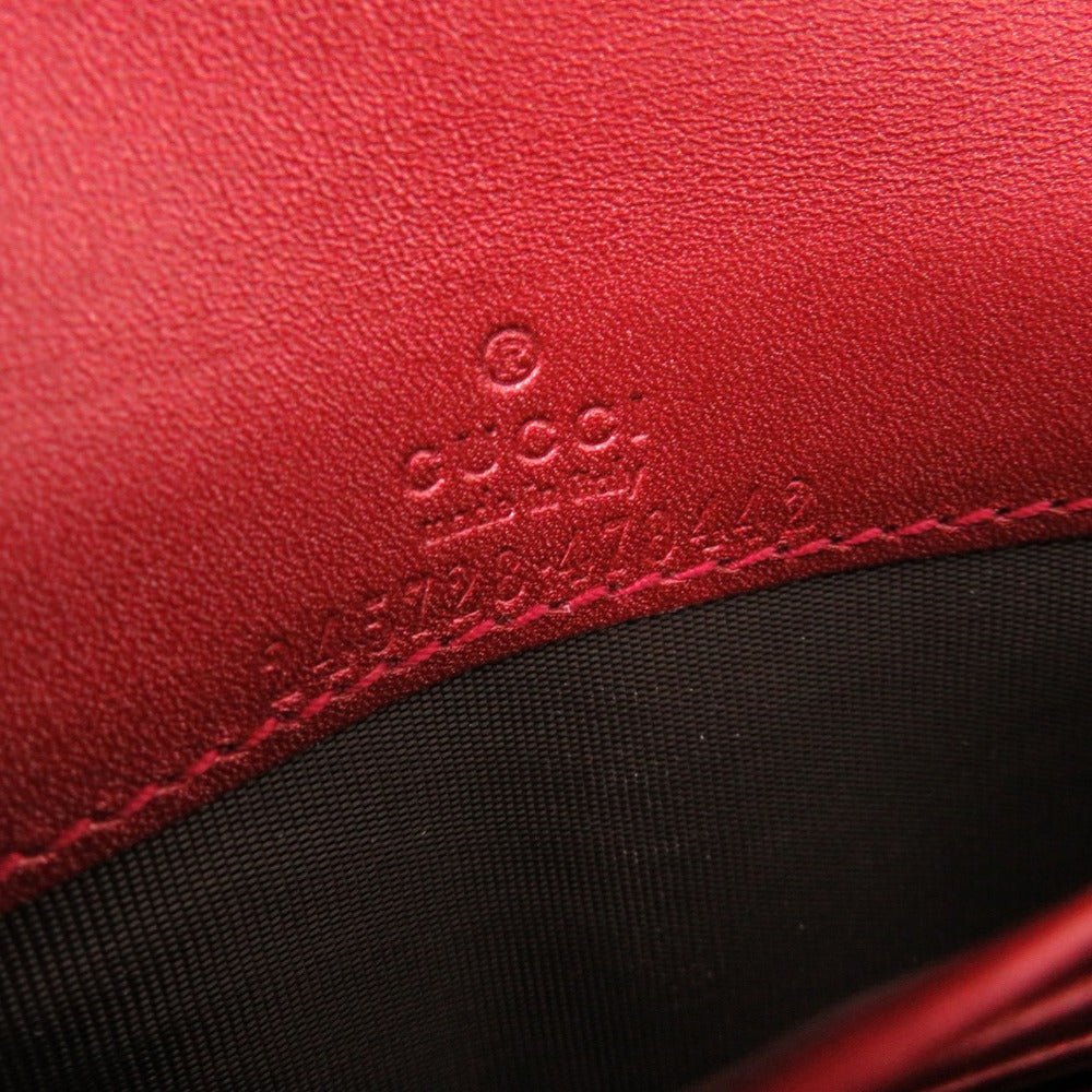 Gucci Long Wallet Purse 245728 Patent Leather Red Lovely Heart Women