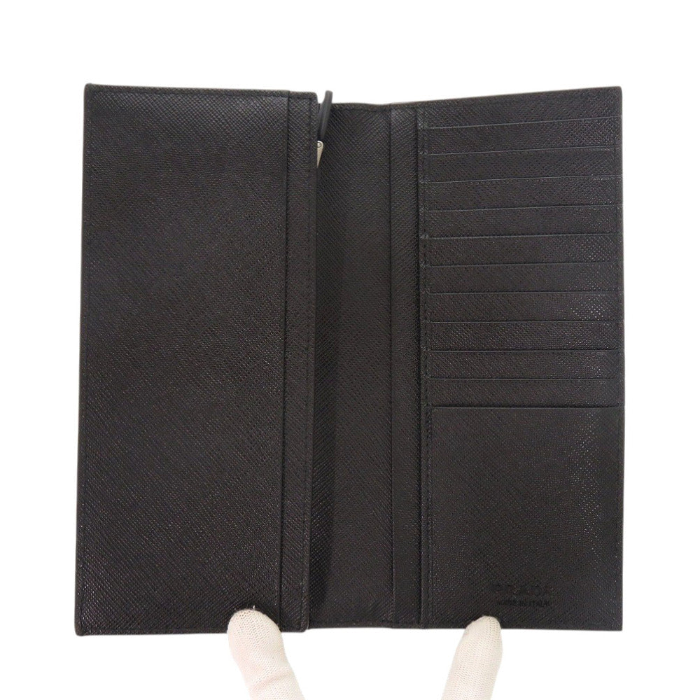 Prada Long Wallet Purse 2Mv836 Leather Black Bifold Walletlong Wallet Safiano Mens