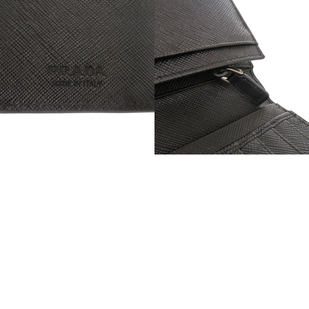 Prada Long Wallet Purse 2Mv836 Leather Black Bifold Walletlong Wallet Safiano Mens