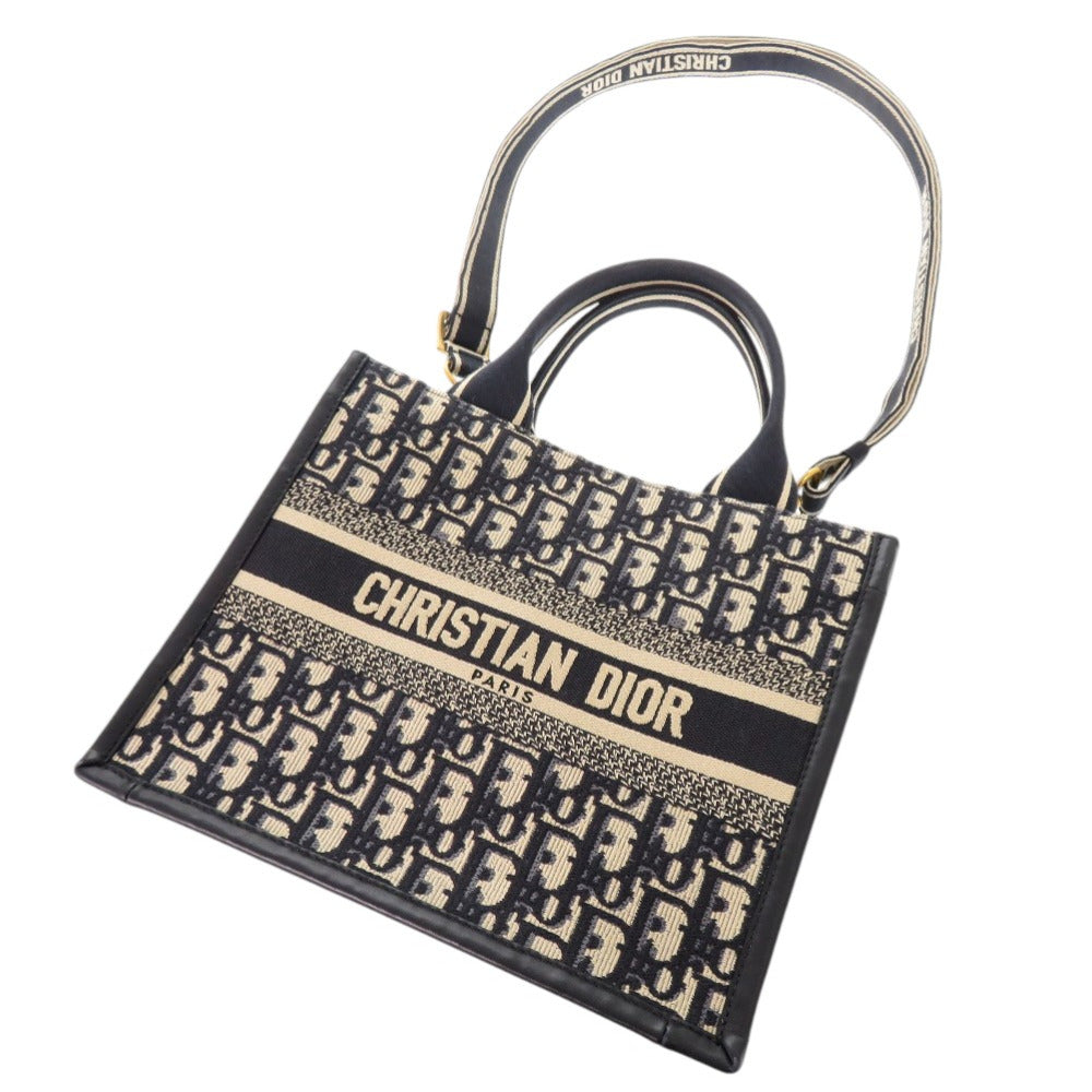 Christian Dior Handbag M1325Czbb Canvas, Leather Multicolor 2Way Oblique Book Tote Small Women