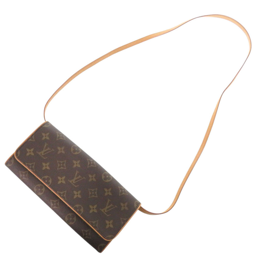Louis Vuitton Shoulder Bag M51852 Monogram Canvas Brown Monogram Pochette Twin Gm Women