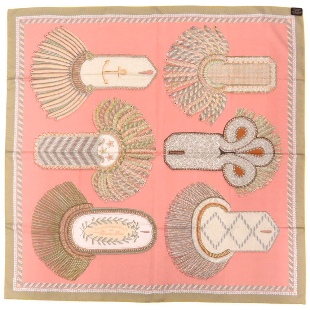 Hermes Scarf Silk Orange Carre90 Double Face Gala Epaulettes