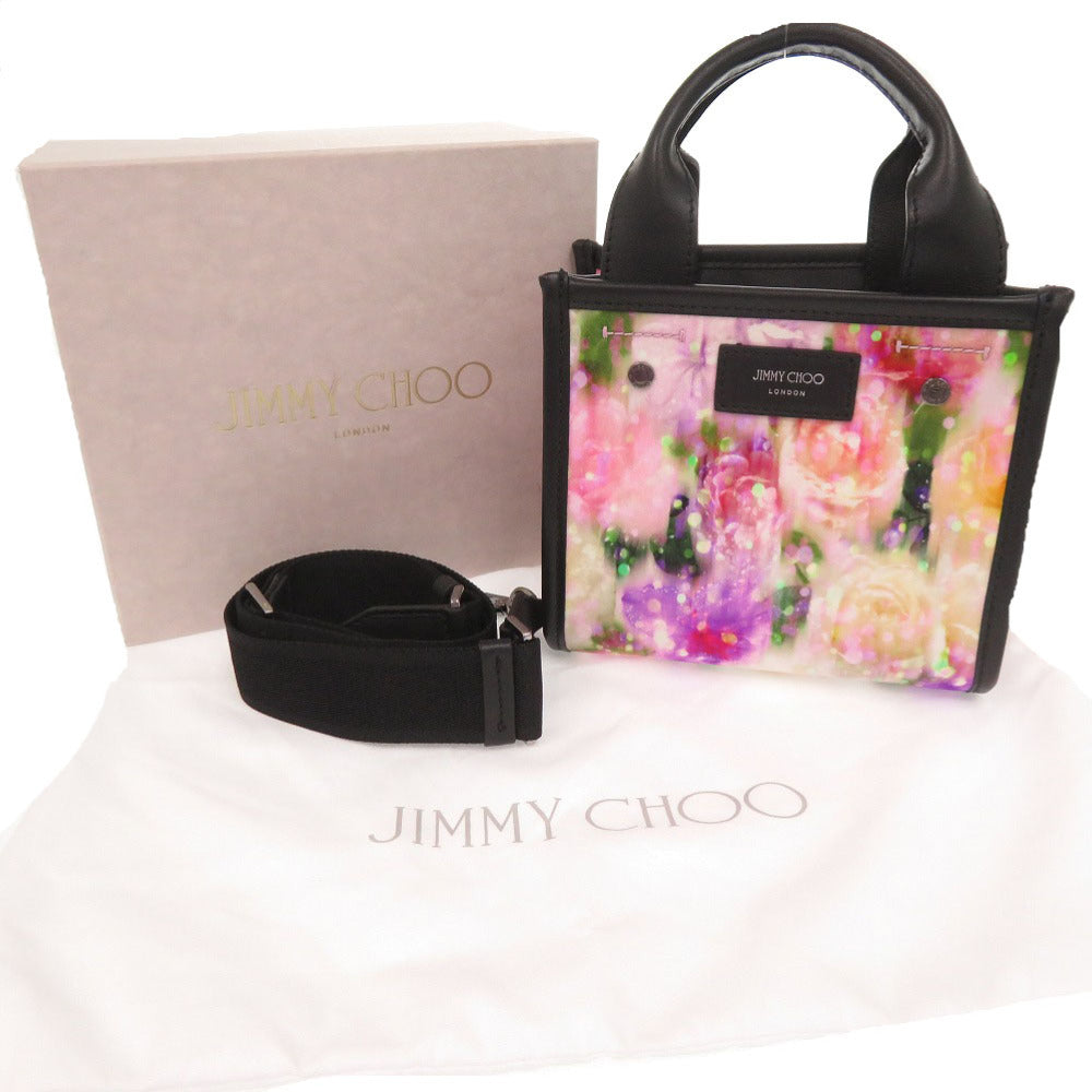 Jimmy Choo Handbag Nylon, Leather Pink 2Way Mini Bag Floral Women