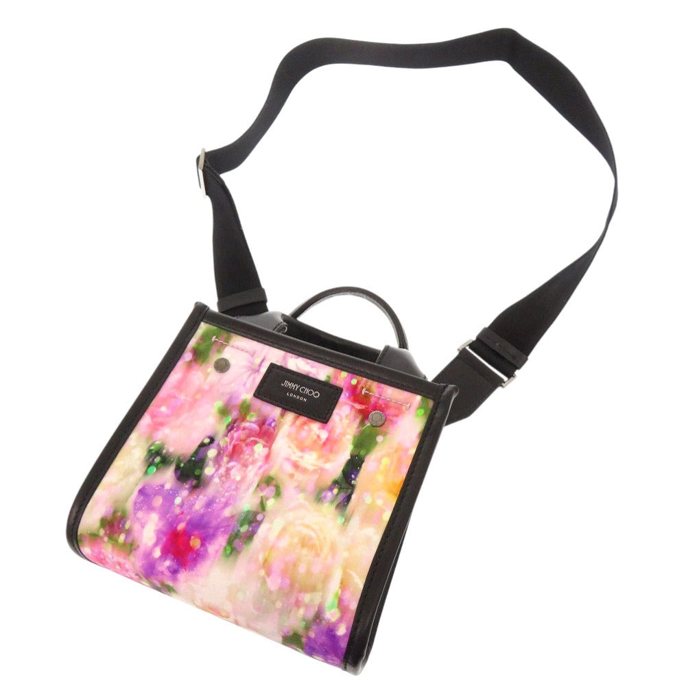 Jimmy Choo Handbag Nylon, Leather Pink 2Way Mini Bag Floral Women
