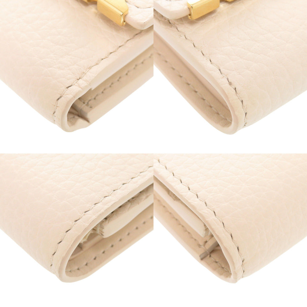Louis Vuitton Tri-Fold Wallet M11363 Taurillon Clemence Leather Beige Pink Portefeuille Capcine