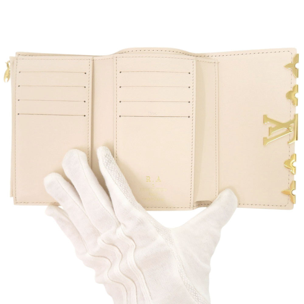 Louis Vuitton Tri-Fold Wallet M11363 Taurillon Clemence Leather Beige Pink Portefeuille Capcine