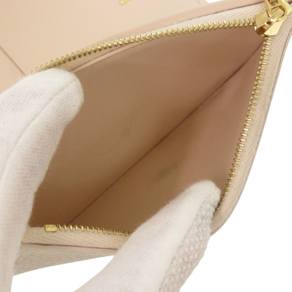 Louis Vuitton Tri-Fold Wallet M11363 Taurillon Clemence Leather Beige Pink Portefeuille Capcine