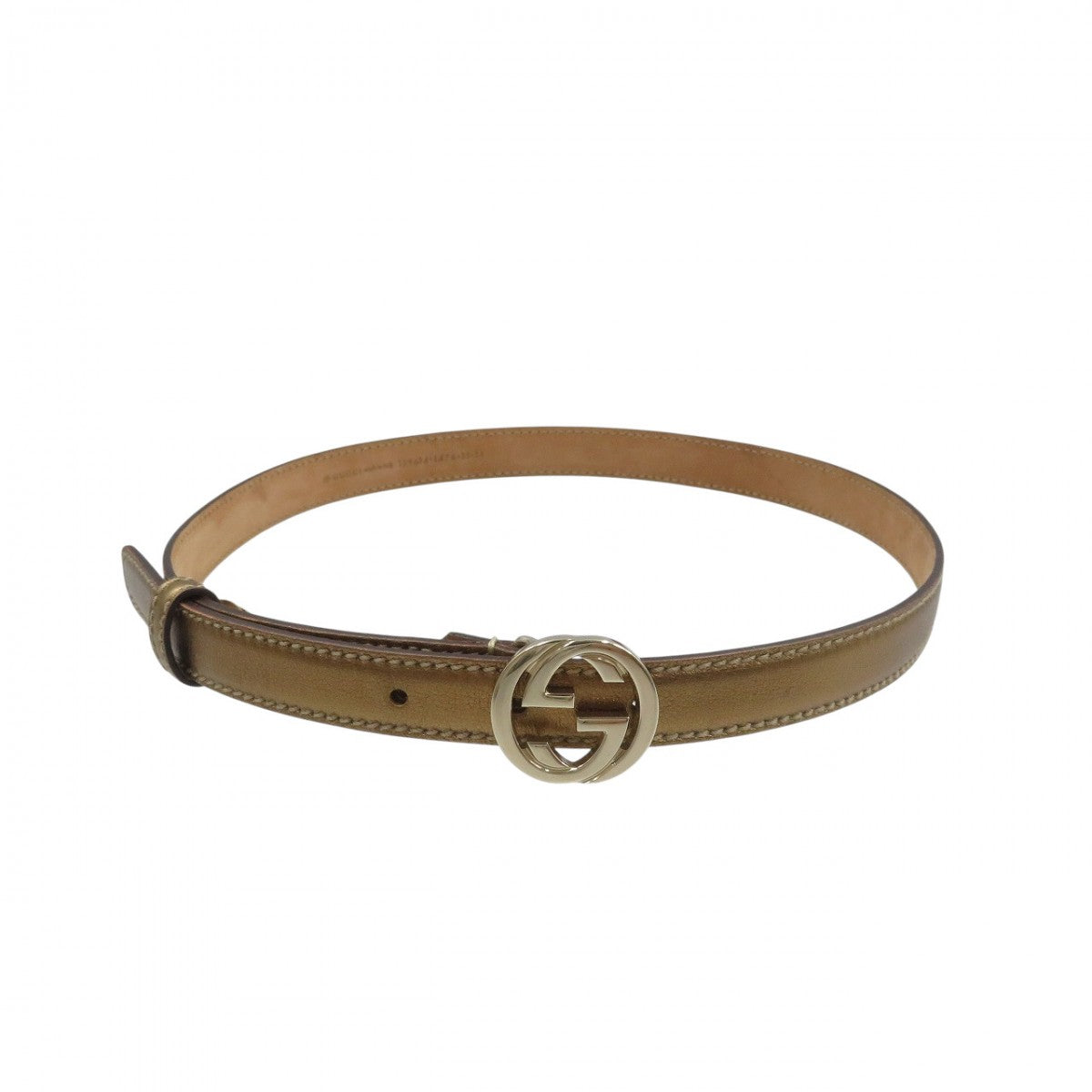 Gucci Belt 15614 Leather Gold 8534