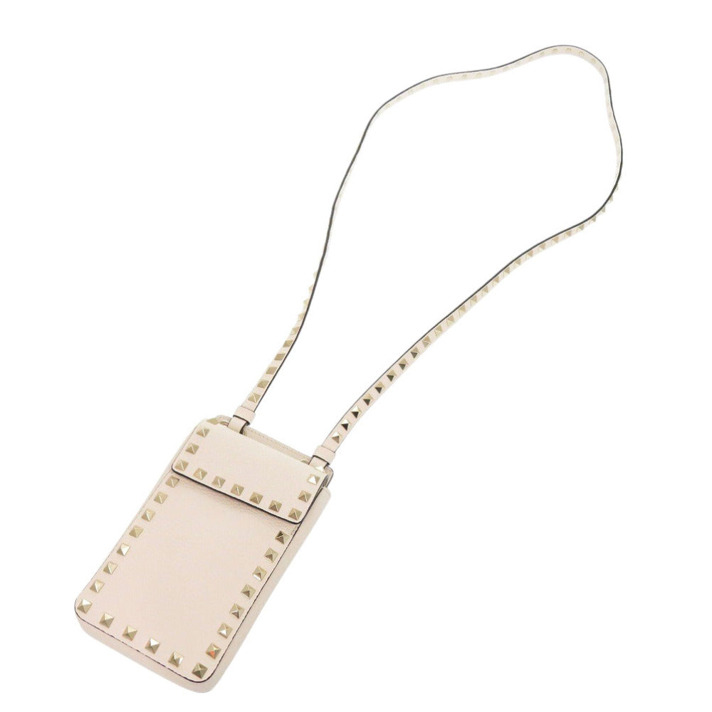 Valentino Garavani Shoulder Bag Leather Light Ivory Rock Studs Women