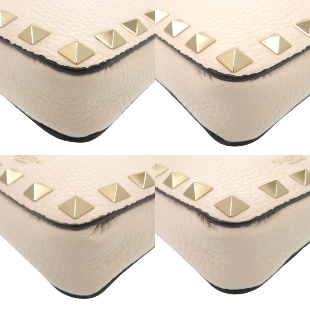 Valentino Garavani Shoulder Bag Leather Light Ivory Rock Studs Women