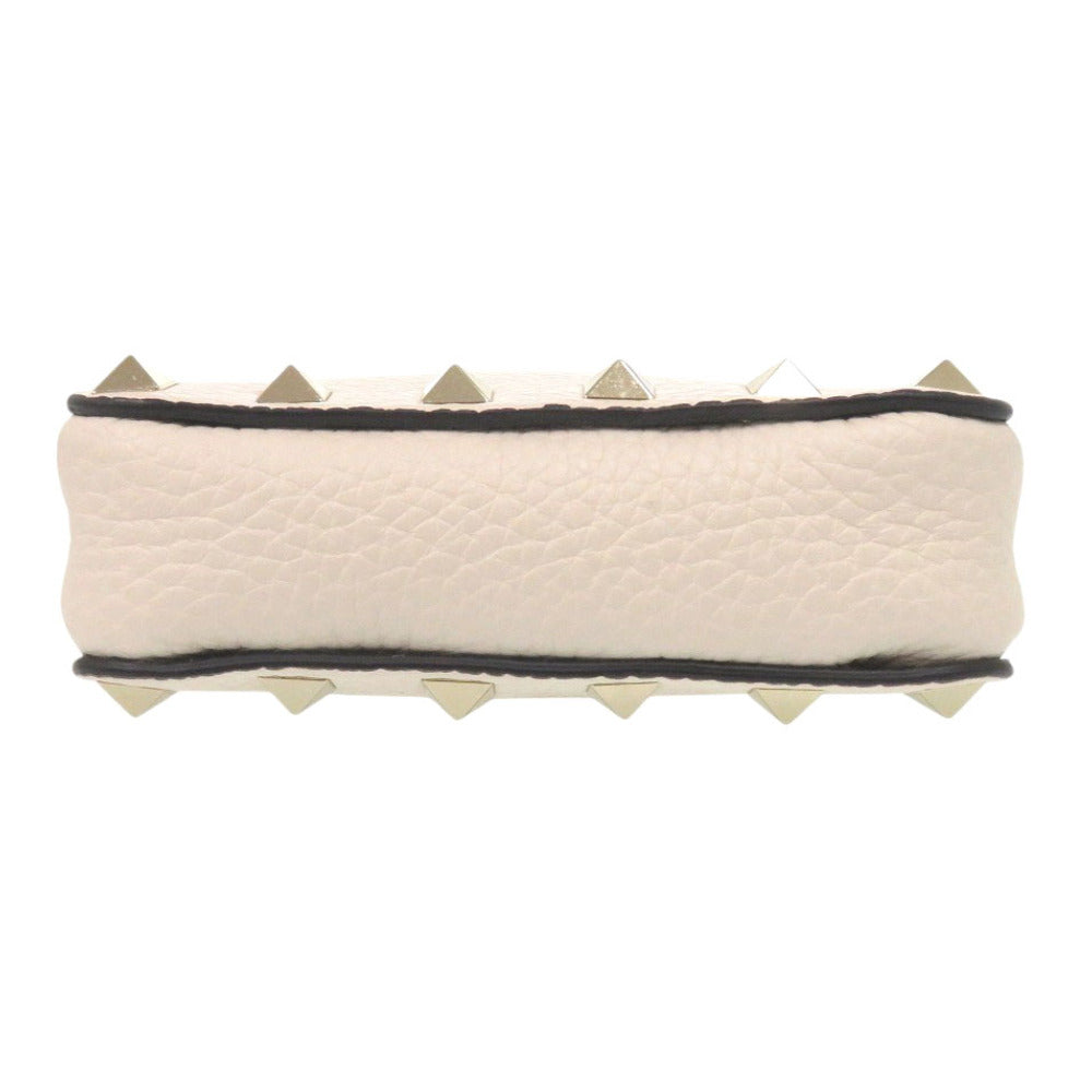 Valentino Garavani Shoulder Bag Leather Light Ivory Rock Studs Women