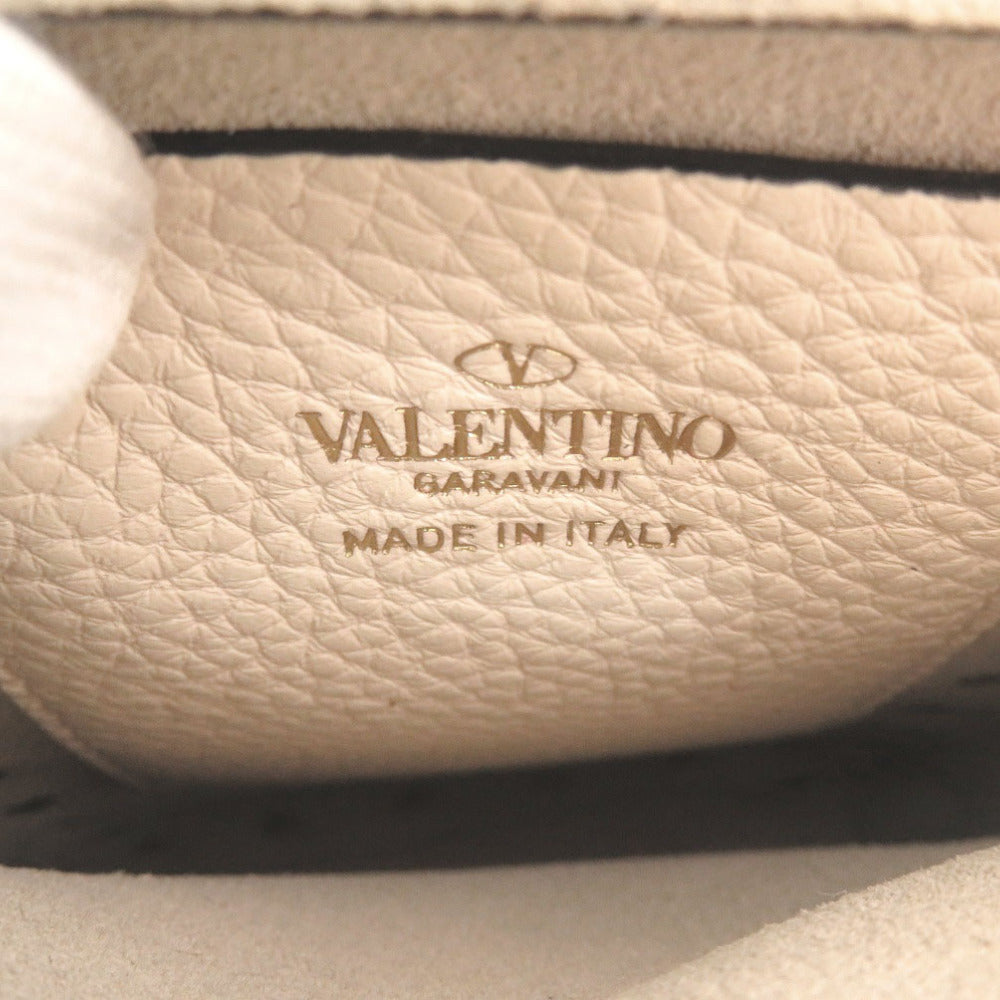 Valentino Garavani Shoulder Bag Leather Light Ivory Rock Studs Women