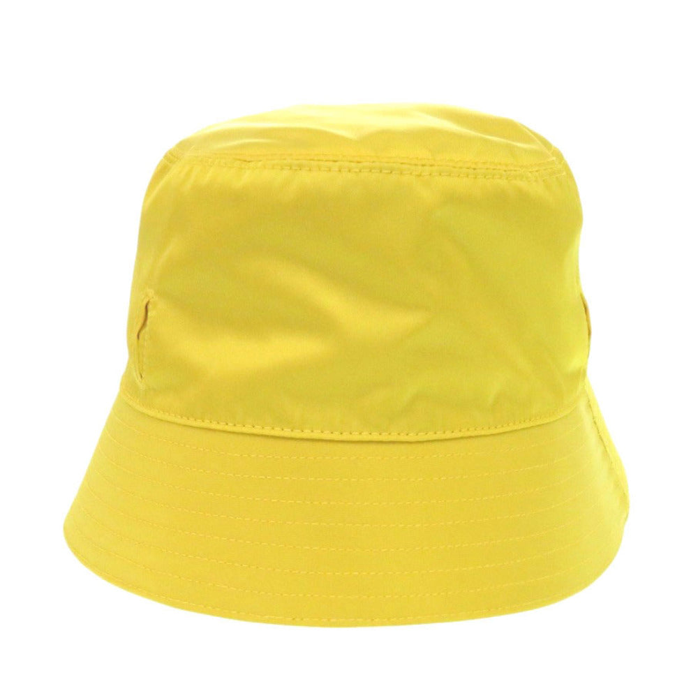 Prada Other Hats 2Hc282 Polyamide Yellow With Mini Pouch Re-Nylon Bucket Hat Triangle Plate Mens L