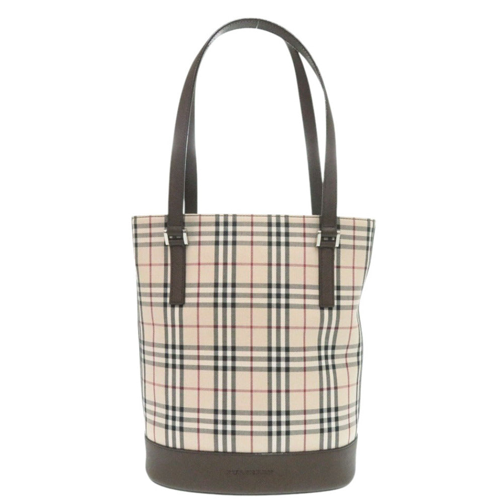 Burberry Tote Bag Cotton Beige Nova Check Women