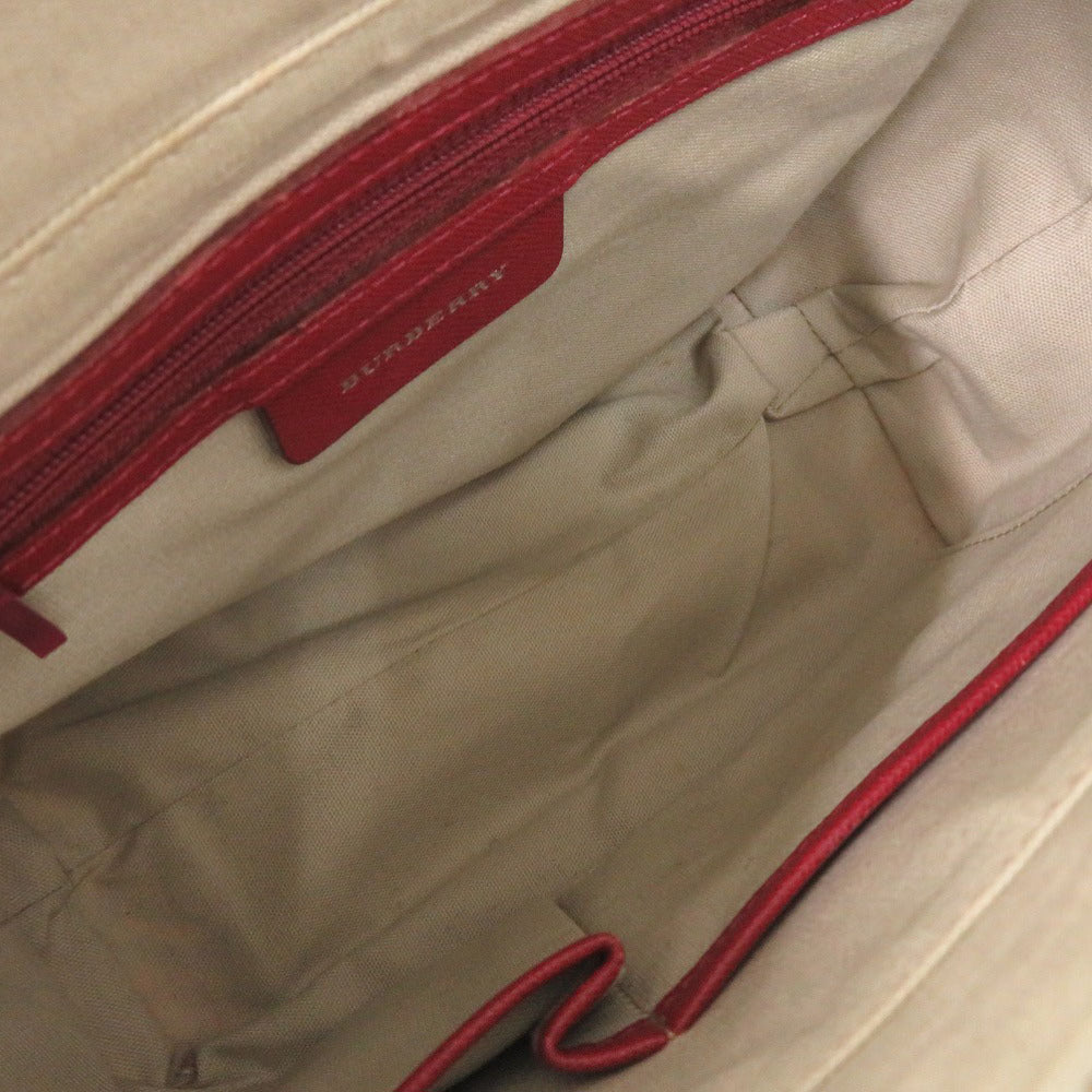Burberry Handbag Leather, Canvas Red Nova Check Women