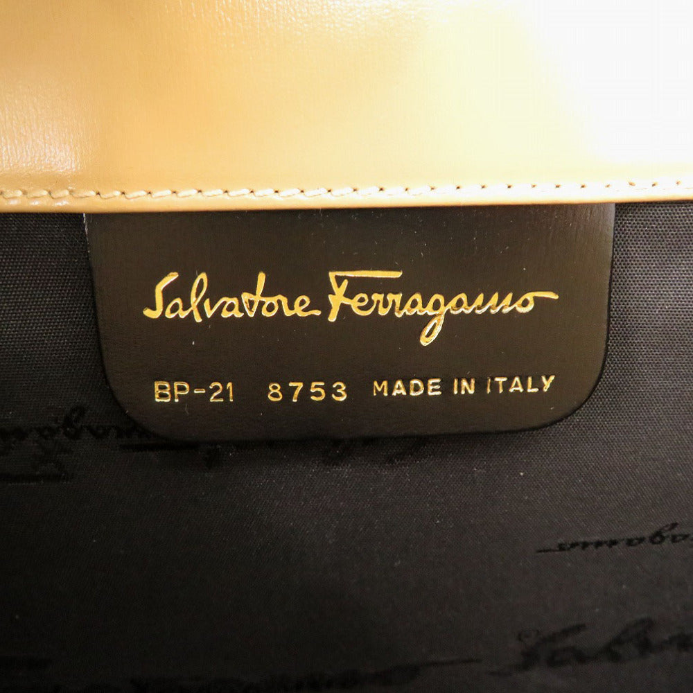 Salvatore Ferragamo Shoulder Bag Bp-21 8753 Calfskin Beige Chainshoulder Gancini Women