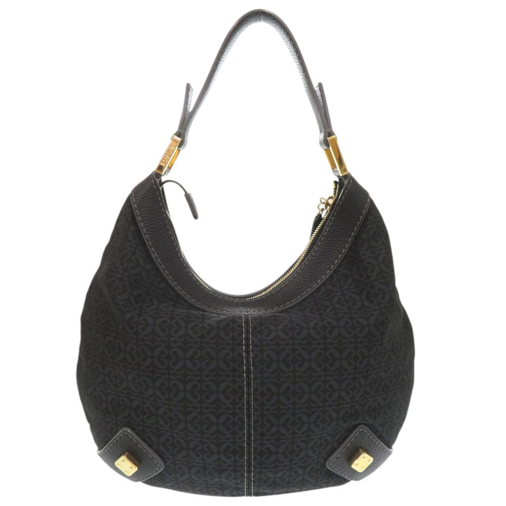 Loewe Shoulder Bag Canvas, Leather Navy One Shoulder Bag Women