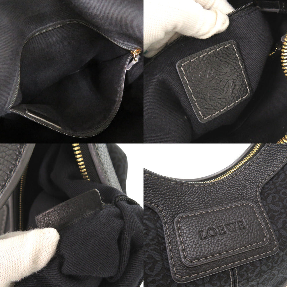 Loewe Shoulder Bag Canvas, Leather Navy One Shoulder Bag Women