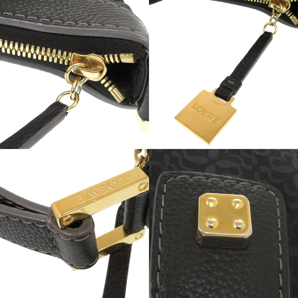 Loewe Shoulder Bag Canvas, Leather Navy One Shoulder Bag Women