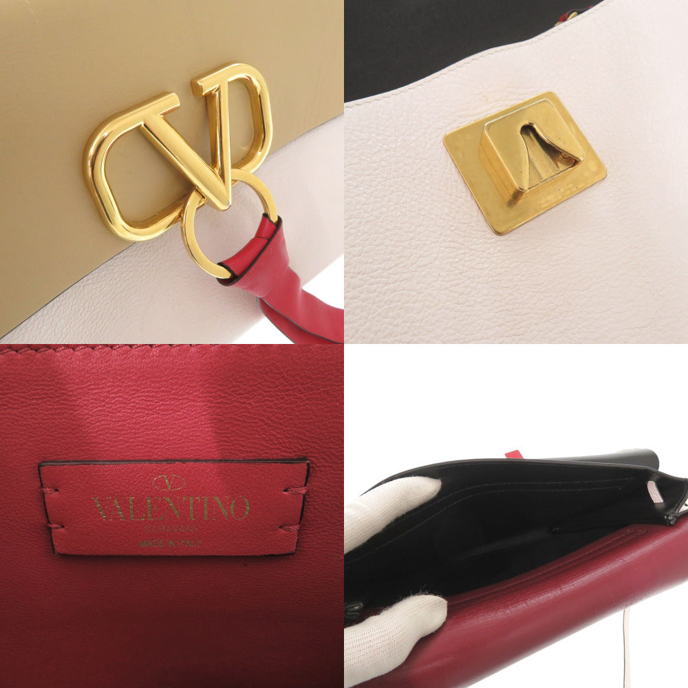 Valentino Garavani Shoulder Bag Leather Beige V Sling Women