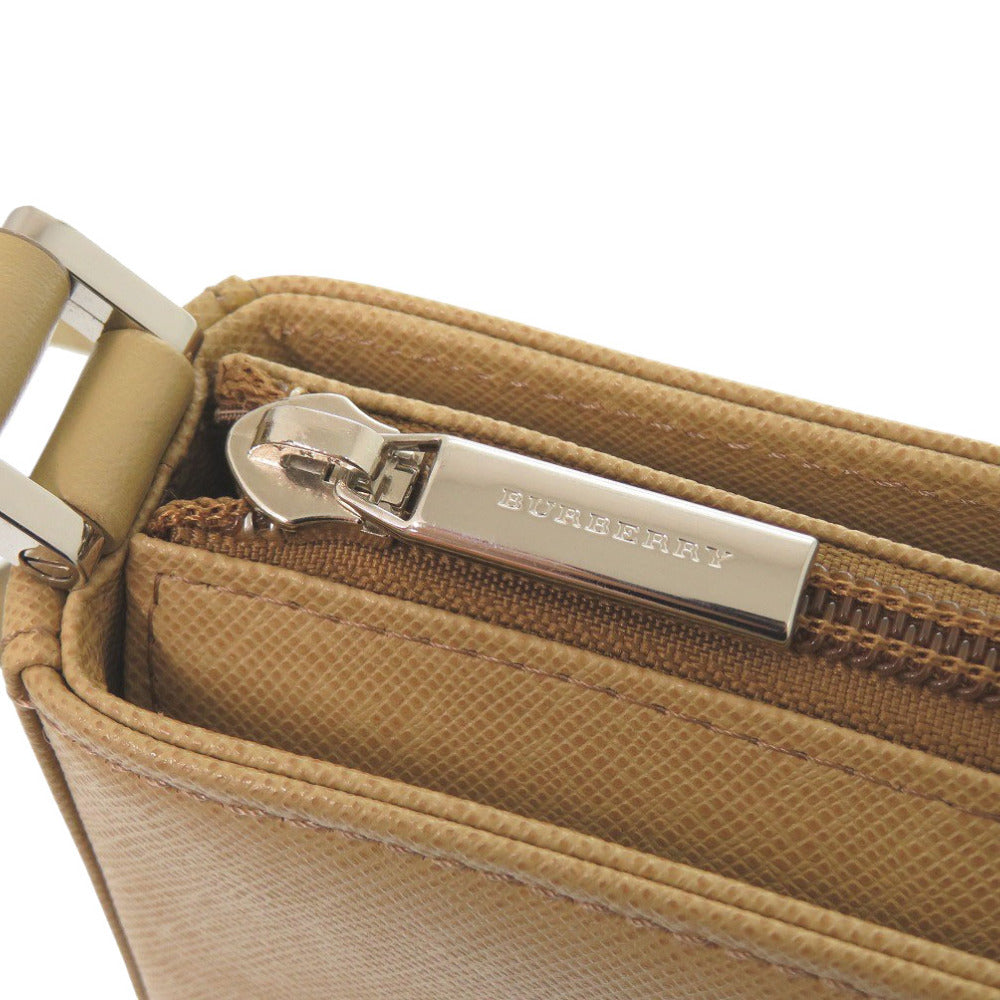 Burberry Shoulder Bag Leather Beige Women