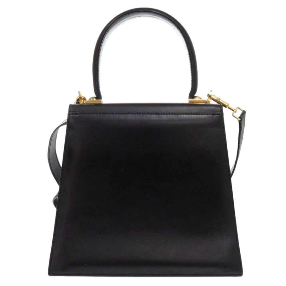 Salvatore Ferragamo Handbag Aq-212193 Leather Black Gancini Women