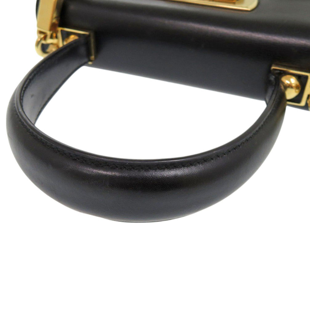 Salvatore Ferragamo Handbag Aq-212193 Leather Black Gancini Women