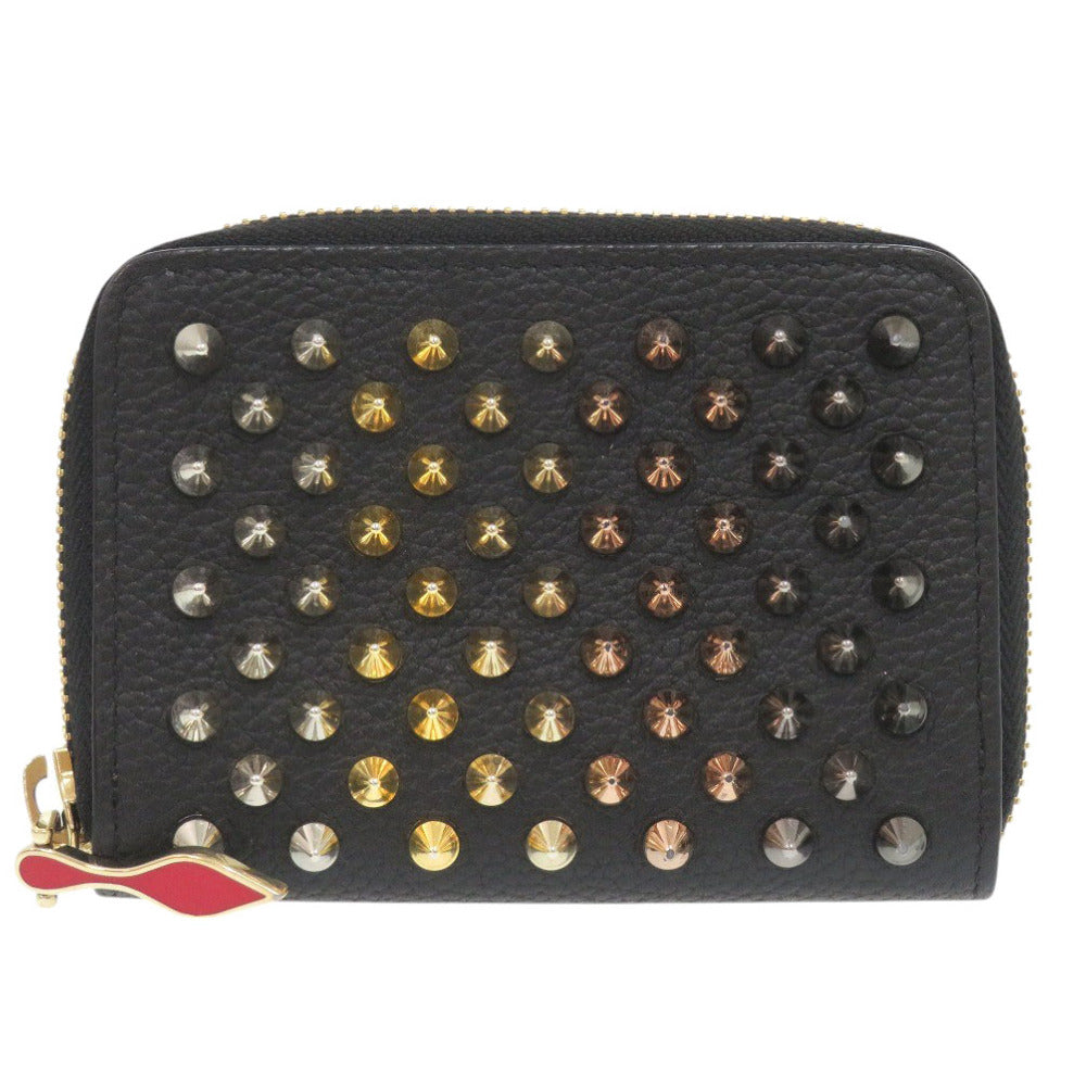 Christian Louboutin Coin Case Leather Black Studs Women