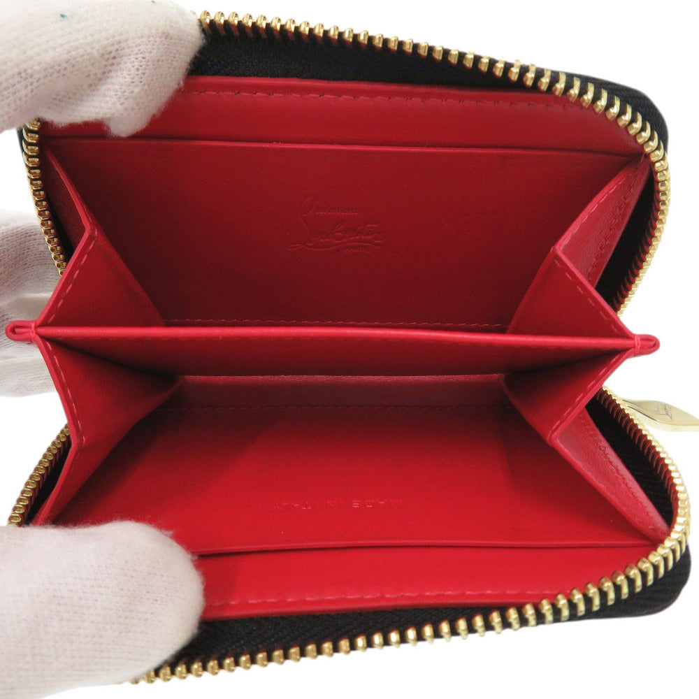 Christian Louboutin Coin Case Leather Black Studs Women