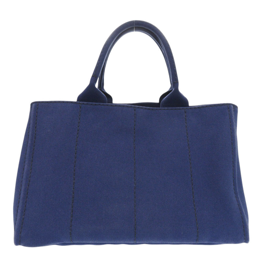 Prada Handbag Canvas Blue Canapa Tote Women