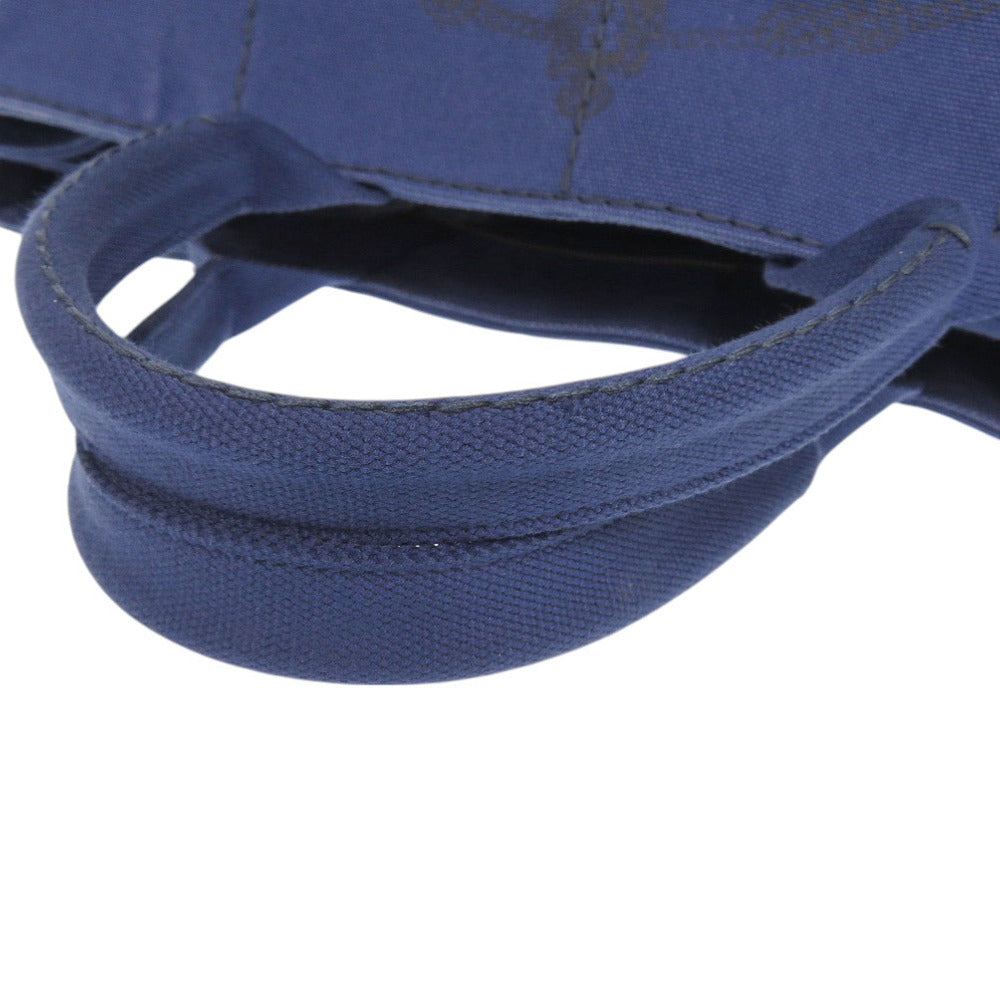 Prada Handbag Canvas Blue Canapa Tote Women