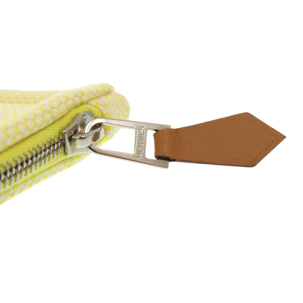 Hermes Pouch Cotton Yellow H Tissage Flat Pouch Women