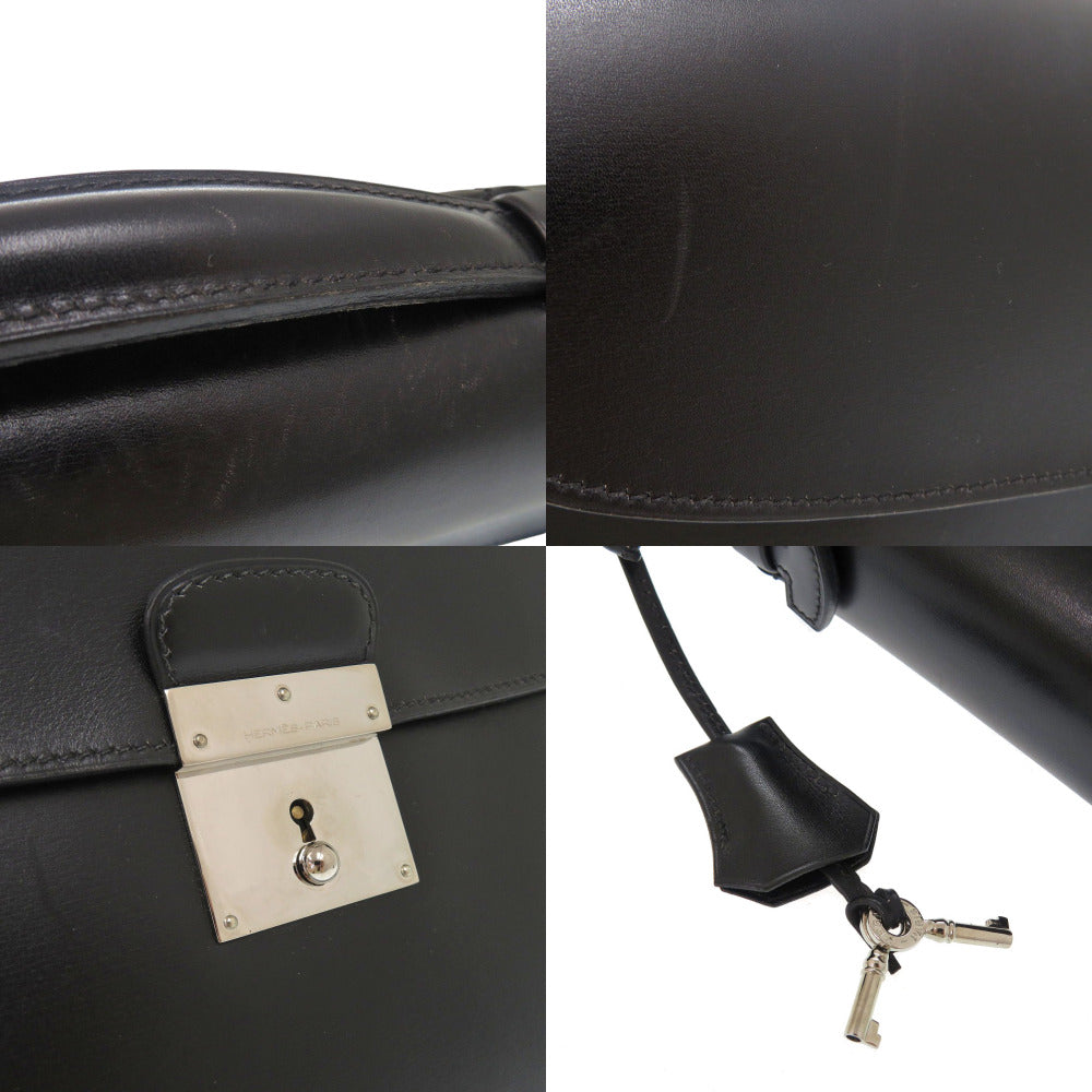 Hermes Business Bag Box Scarf Black Briefcase Kirius Mens