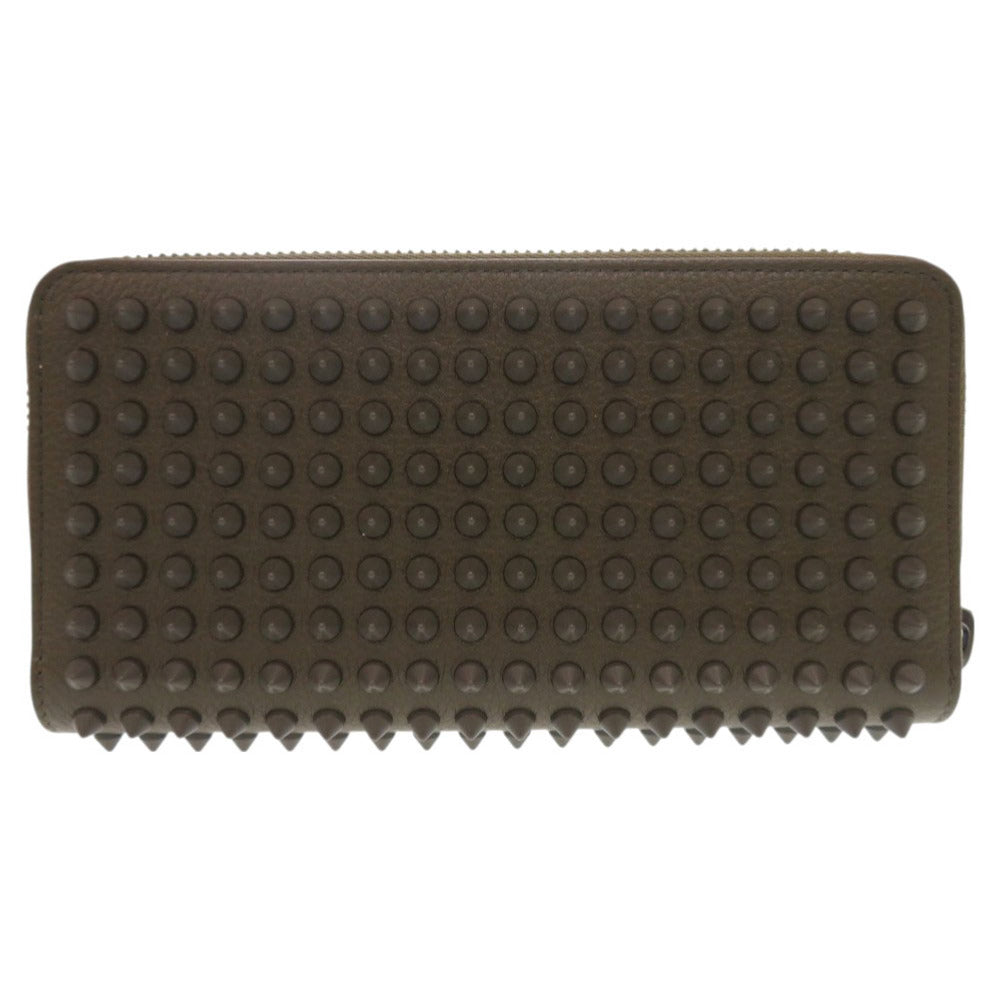 Christian Louboutin Long Wallet Purse 1165044 Leather Black Zip Around Panettone Women