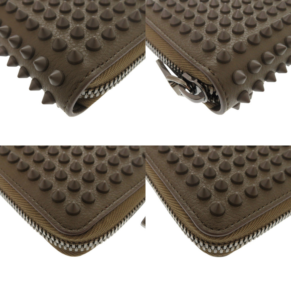 Christian Louboutin Long Wallet Purse 1165044 Leather Black Zip Around Panettone Women