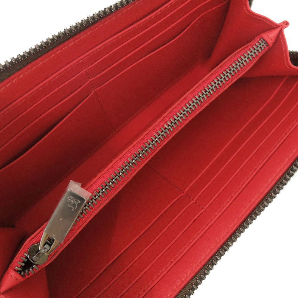 Christian Louboutin Long Wallet Purse 1165044 Leather Black Zip Around Panettone Women