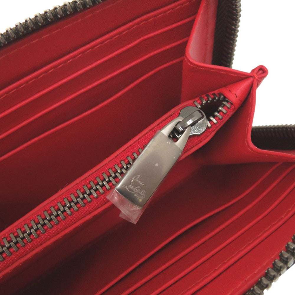 Christian Louboutin Long Wallet Purse 1165044 Leather Black Zip Around Panettone Women
