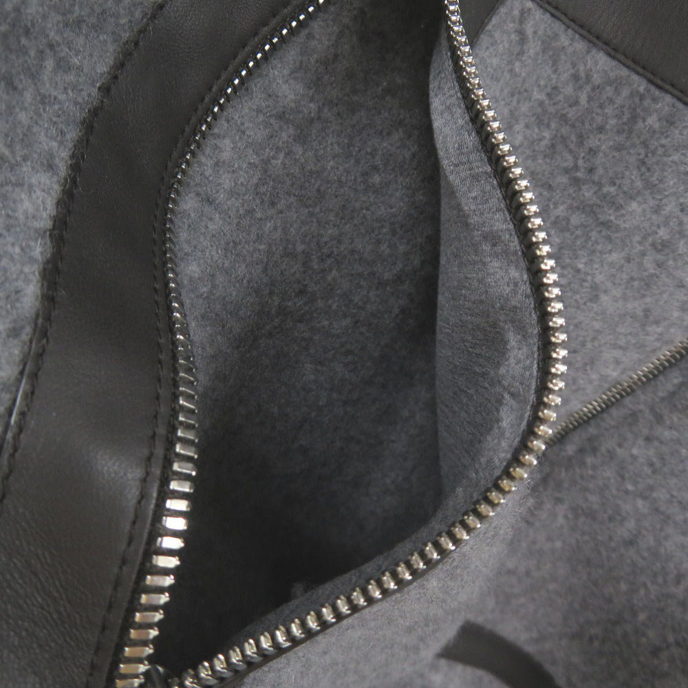 Hermes Hoodie 32-5733 Wool Gray Knitted Hooded Zip-Up Hoodie Mens M