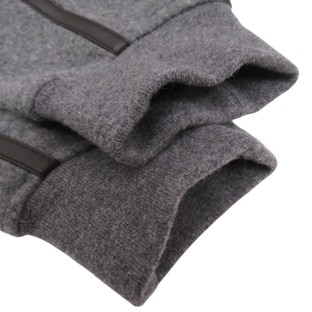 Hermes Hoodie 32-5733 Wool Gray Knitted Hooded Zip-Up Hoodie Mens M