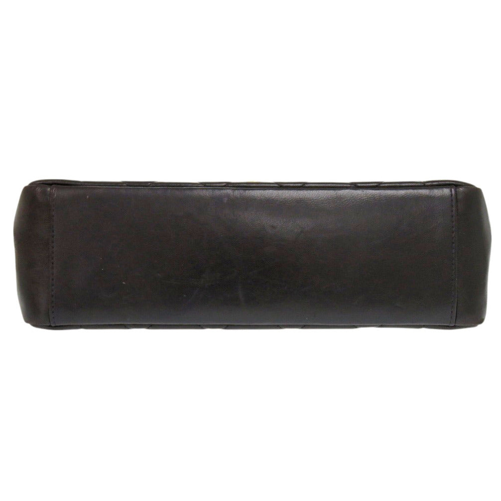 Chanel Shoulder Bag Lambskin Black Diana Matelasse Coco Mark Women