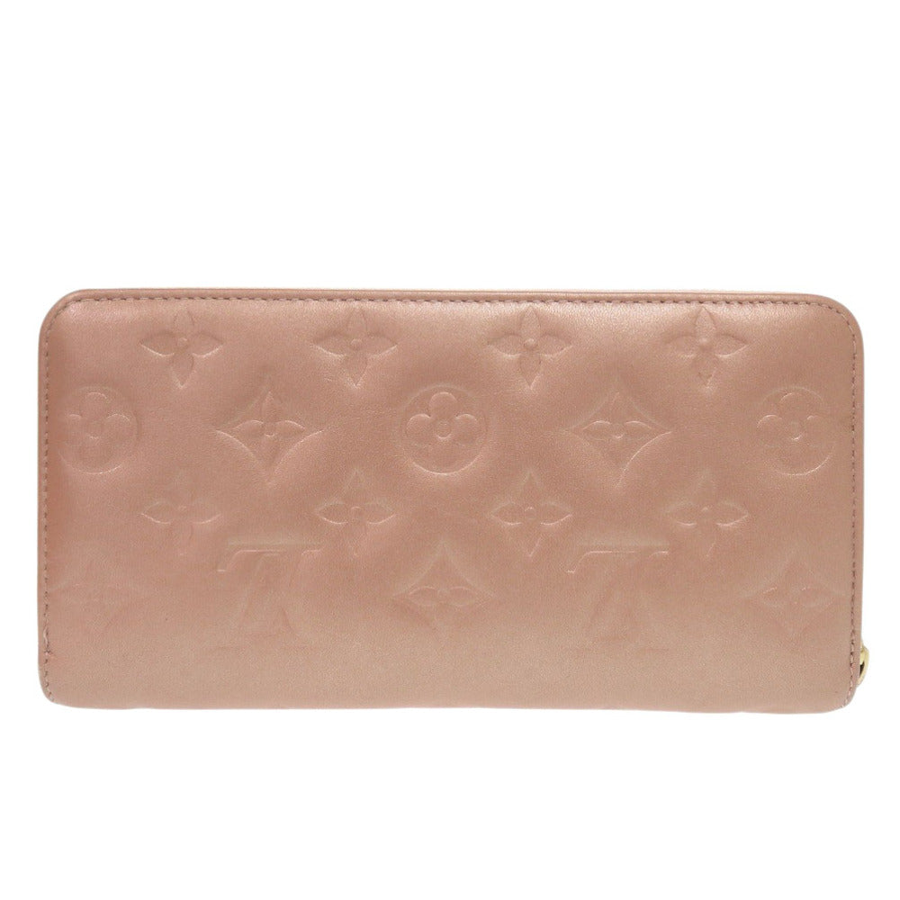 Louis Vuitton Long Wallet Purse M81708 Lambskin Rose Gold Monogram Emboss Women