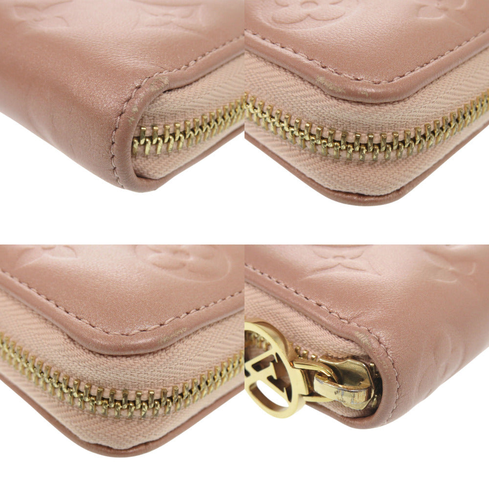 Louis Vuitton Long Wallet Purse M81708 Lambskin Rose Gold Monogram Emboss Women