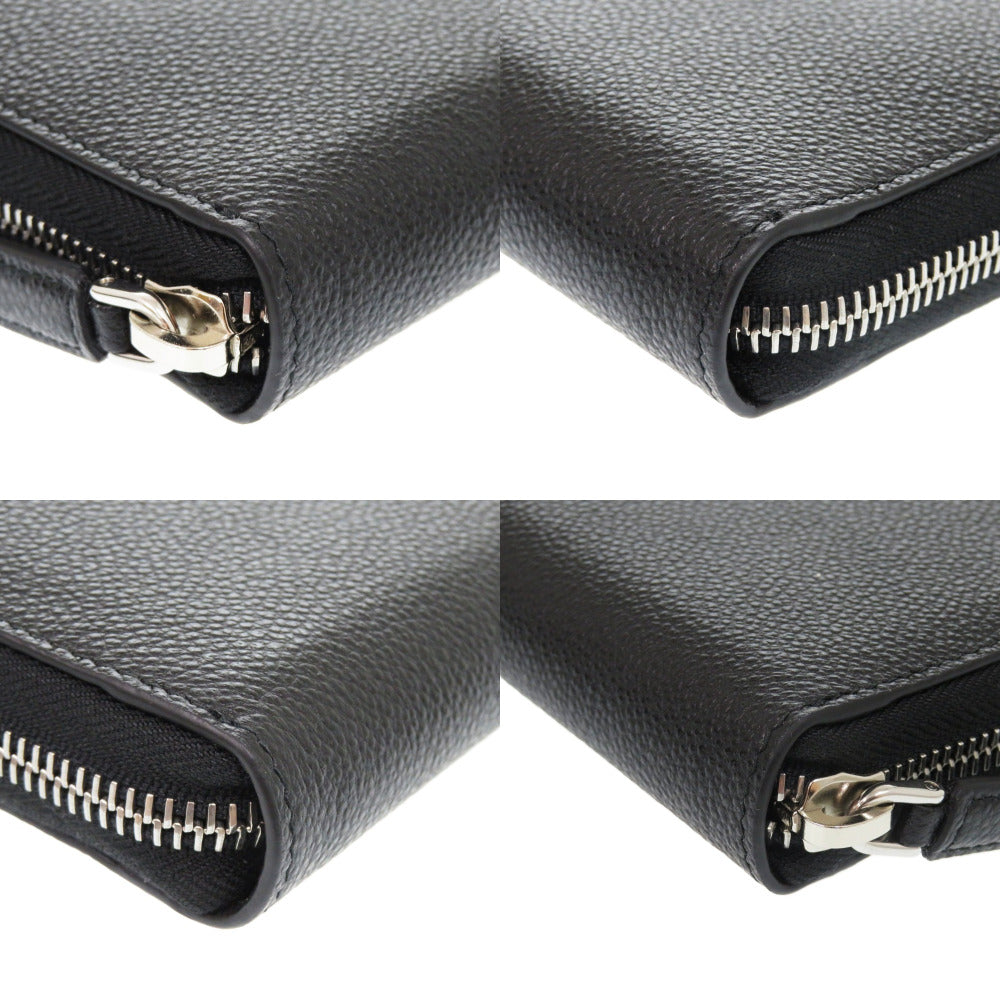Prada Long Wallet Purse 2Ml317 Leather Black Soft Calf Triangle