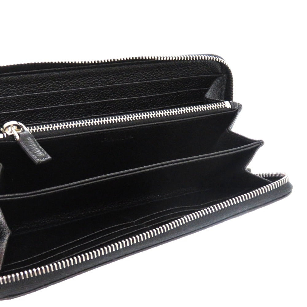 Prada Long Wallet Purse 2Ml317 Leather Black Soft Calf Triangle