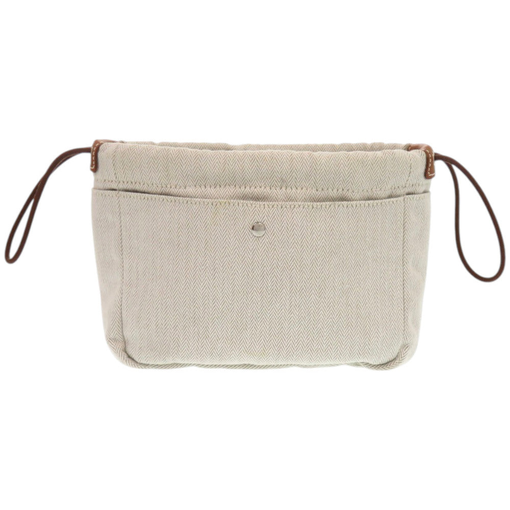Hermes Pouch Toile Chevron, Barenia Natural Foolby 20