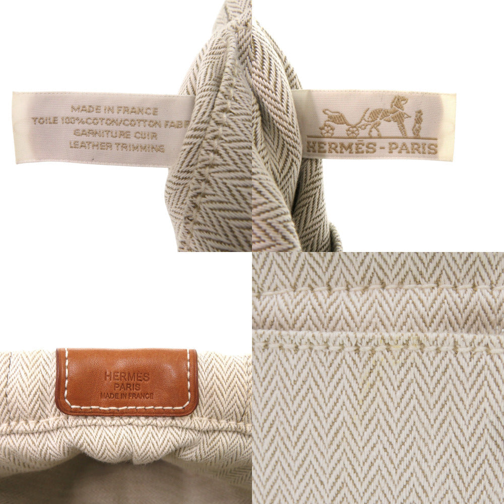 Hermes Pouch Toile Chevron, Barenia Natural Foolby 20
