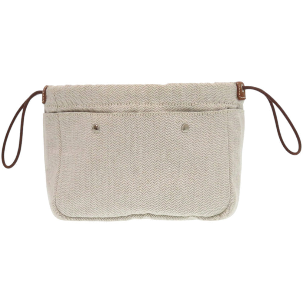 Hermes Pouch Toile Chevron, Barenia Natural Foolby 20