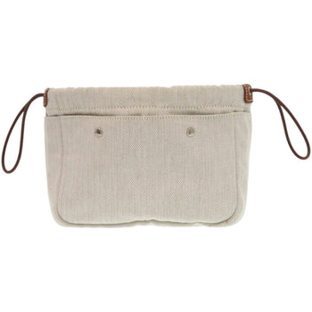 Hermes Pouch Toile Chevron, Barenia Natural Foolby 20