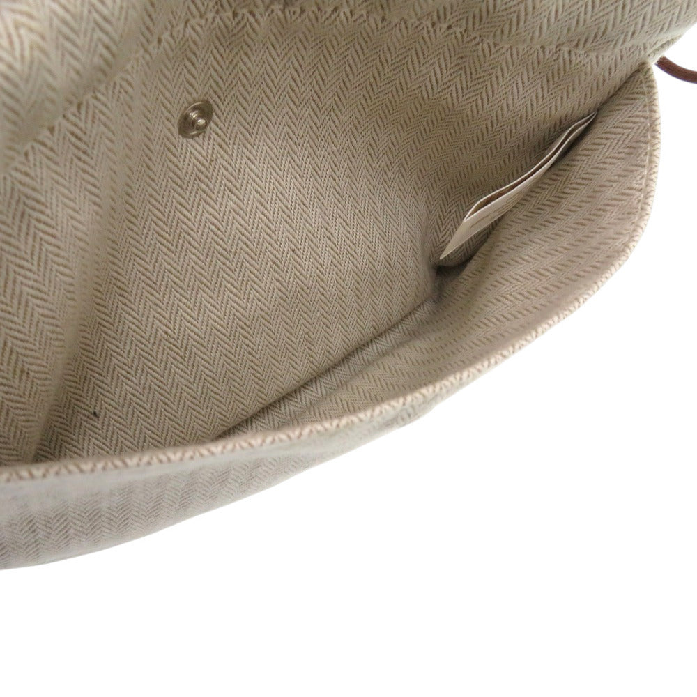Hermes Pouch Toile Chevron, Barenia Natural Foolby 20