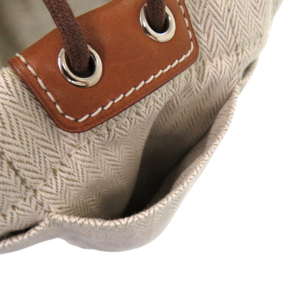 Hermes Pouch Toile Chevron, Barenia Natural Foolby 20